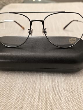 MCM Black Metal Aviator Glasses- Unisex